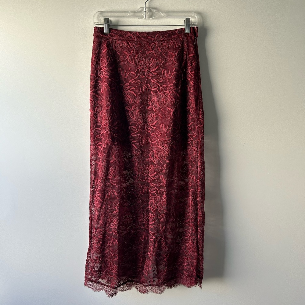 Hill House burgundy lace skirt (AS IS)